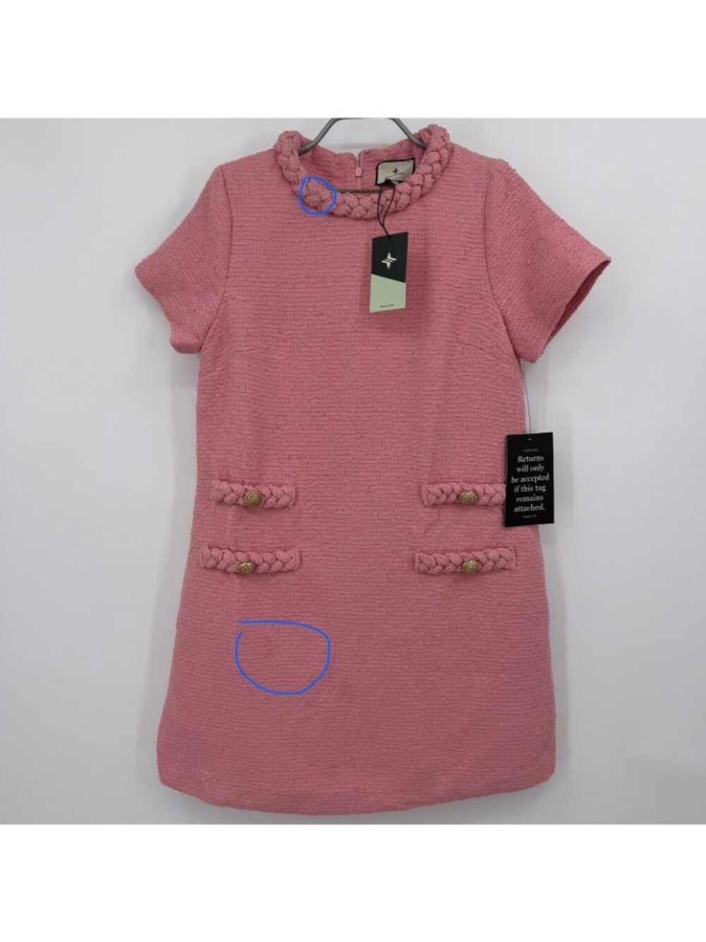 Tuckernuck Blush Peony Tweed Jackie Dress sz M Shift Mini Business Career NWT** - Picture 2 of 15